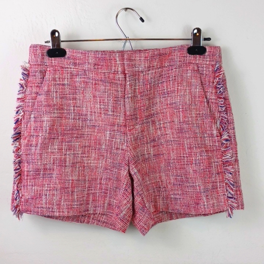 BANANA REBUBLIC Red & Blue Tweed Side Fringe Worthy Dress Shorts